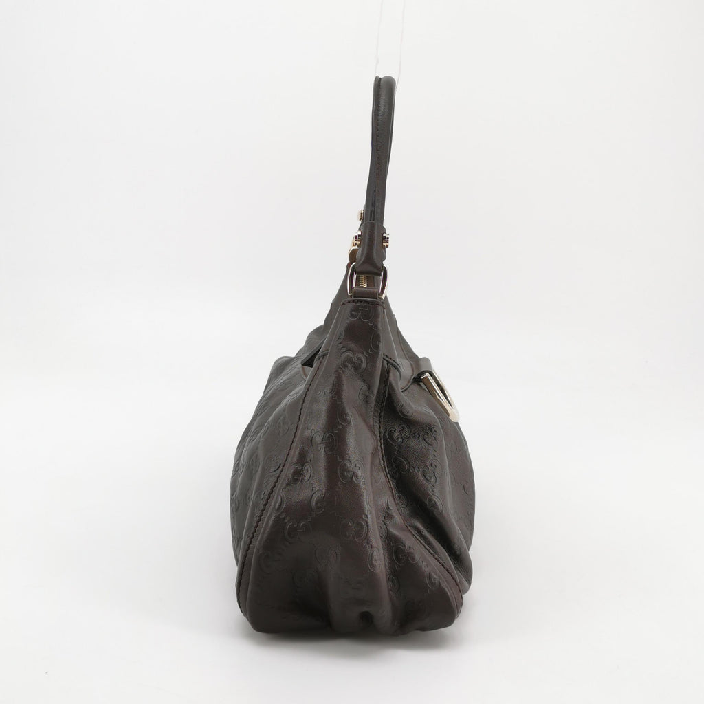 Gucci Abbey D-Ring Hobo Shoulder Bag Dark Brown
