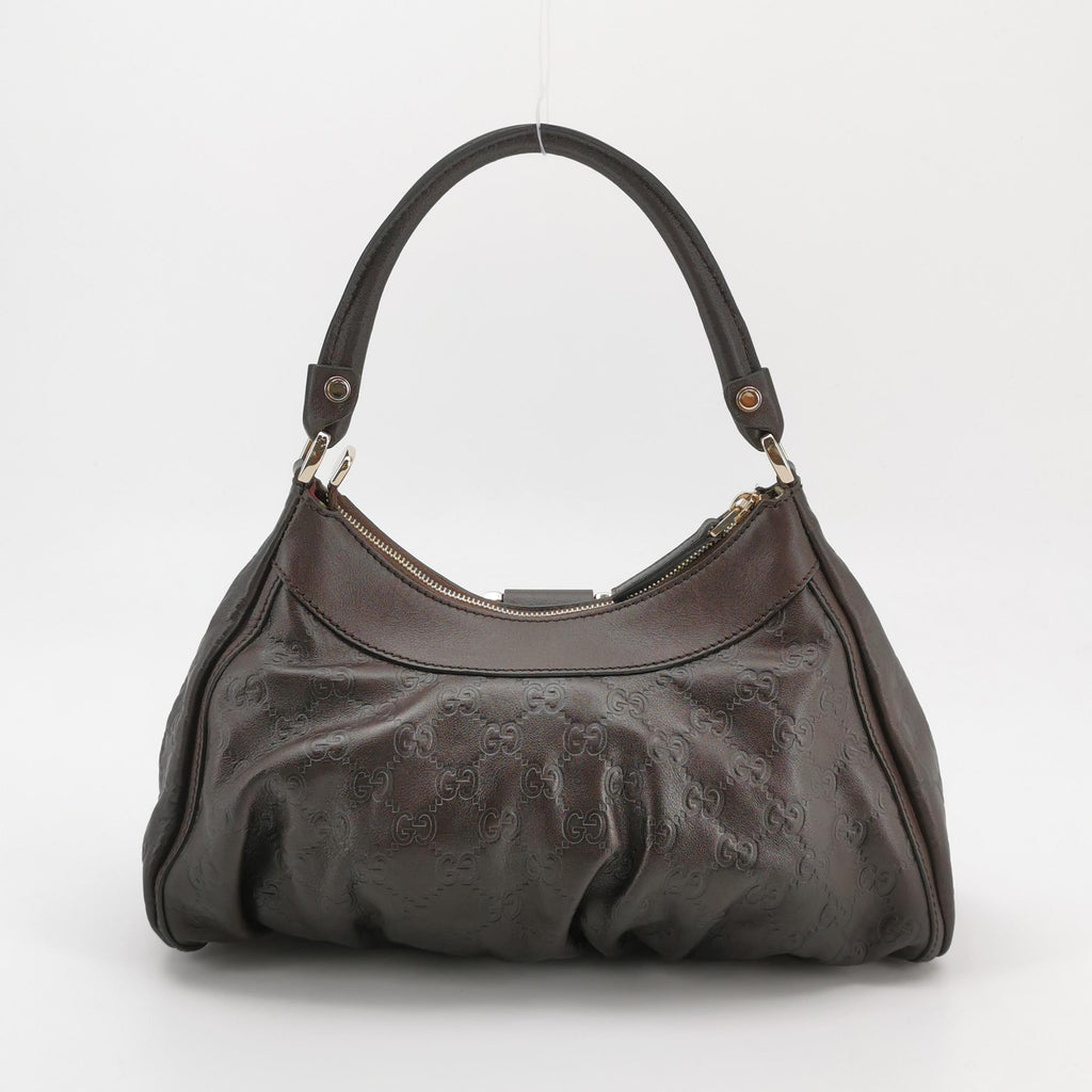 Gucci Abbey D-Ring Hobo Shoulder Bag Dark Brown