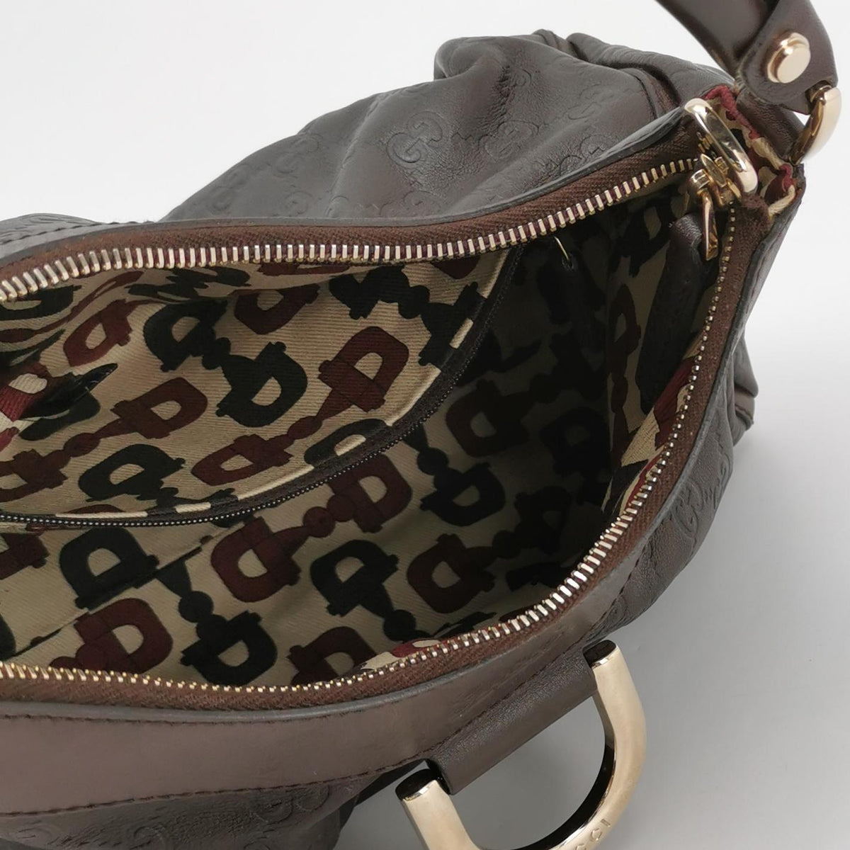 Gucci Abbey D-Ring Hobo Shoulder Bag Dark Brown
