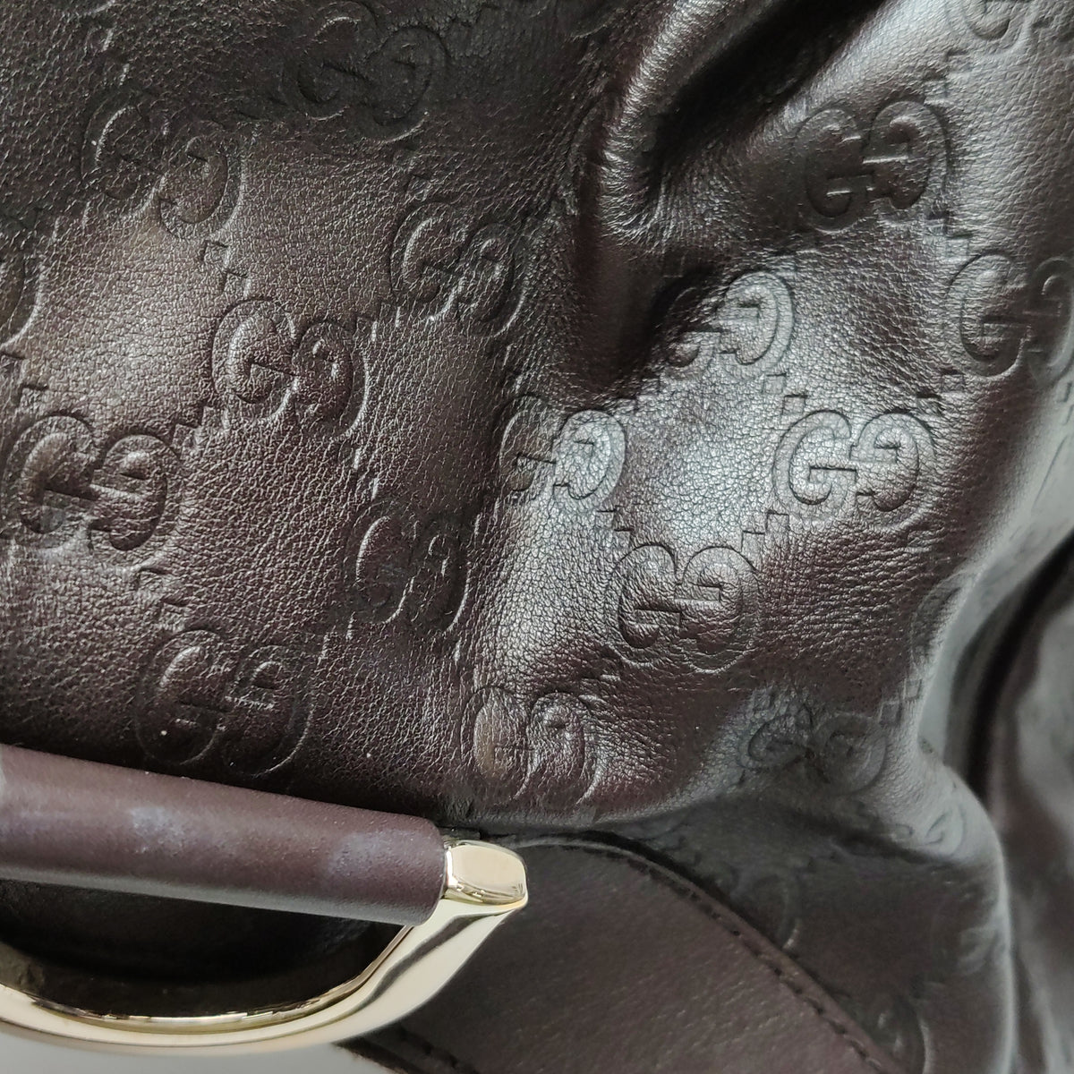 Gucci Abbey D-Ring Hobo Shoulder Bag Dark Brown