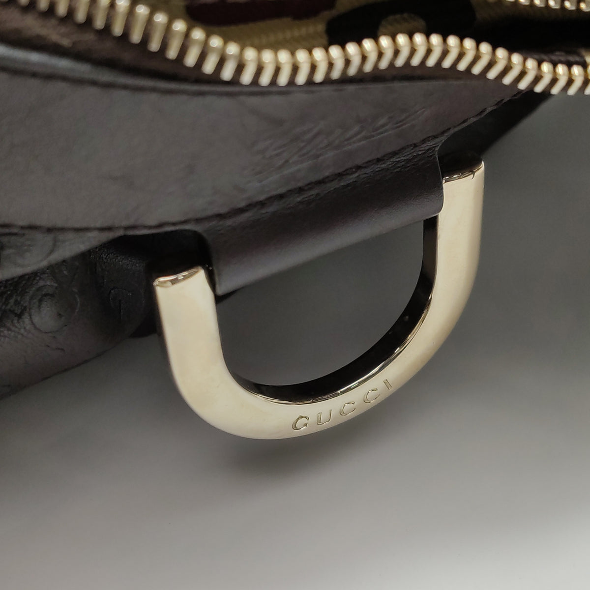 Gucci Abbey D-Ring Hobo Shoulder Bag Dark Brown