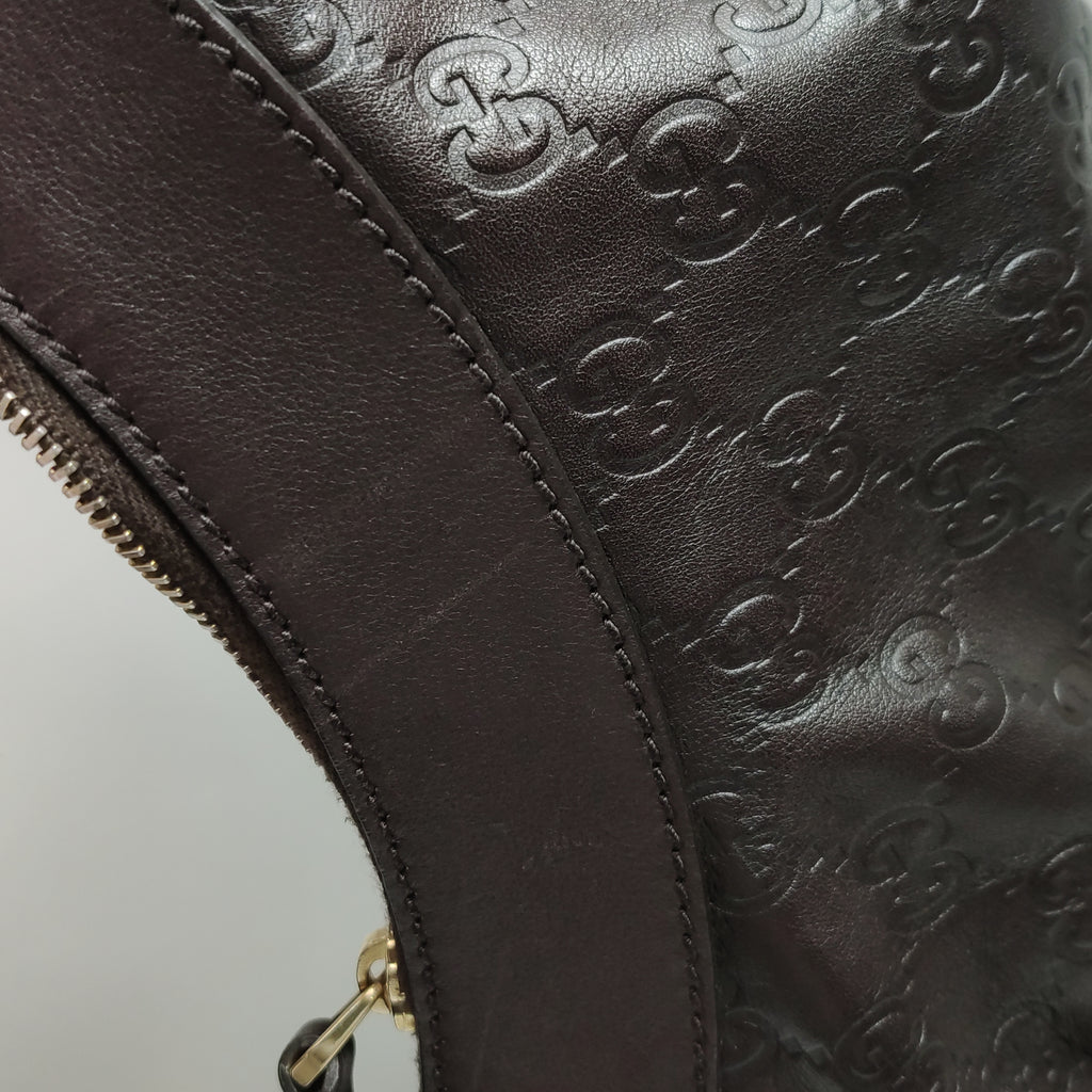 Gucci Abbey D-Ring Hobo Shoulder Bag Dark Brown