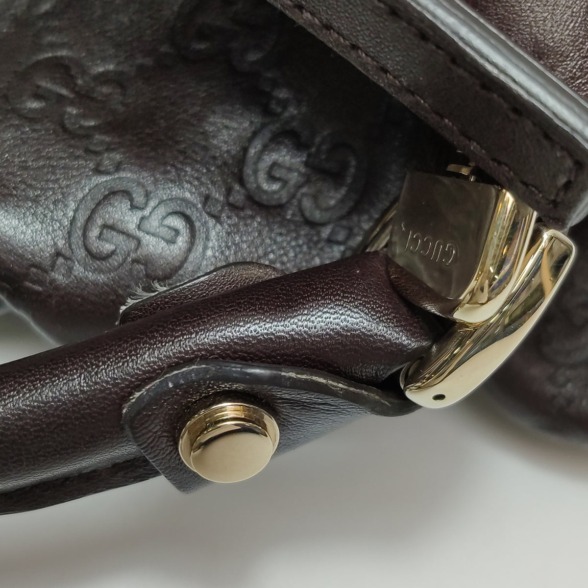 Gucci Abbey D-Ring Hobo Shoulder Bag Dark Brown