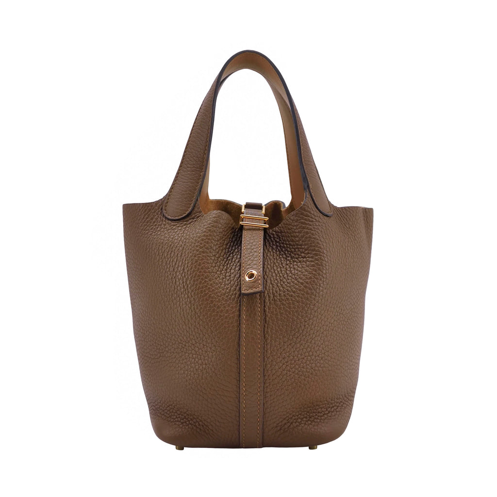 Hermès Picotin 18 Taurillon Clemence Alezan Brown
