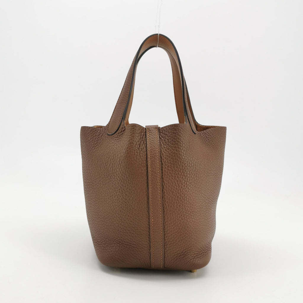 Hermès Picotin 18 Taurillon Clemence Alezan Brown