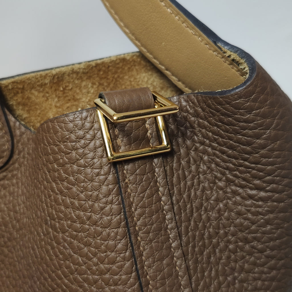Hermès Picotin 18 Taurillon Clemence Alezan Brown