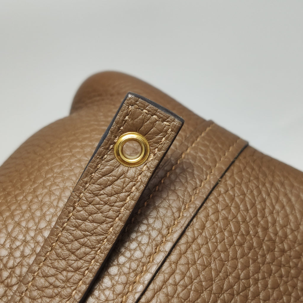 Hermès Picotin 18 Taurillon Clemence Alezan Brown