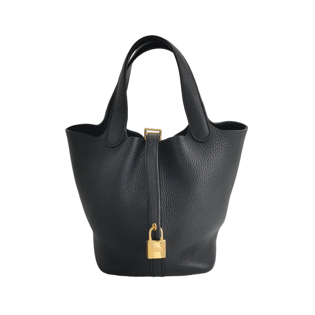 Hermès Picotin 18 Clemence Black GHW