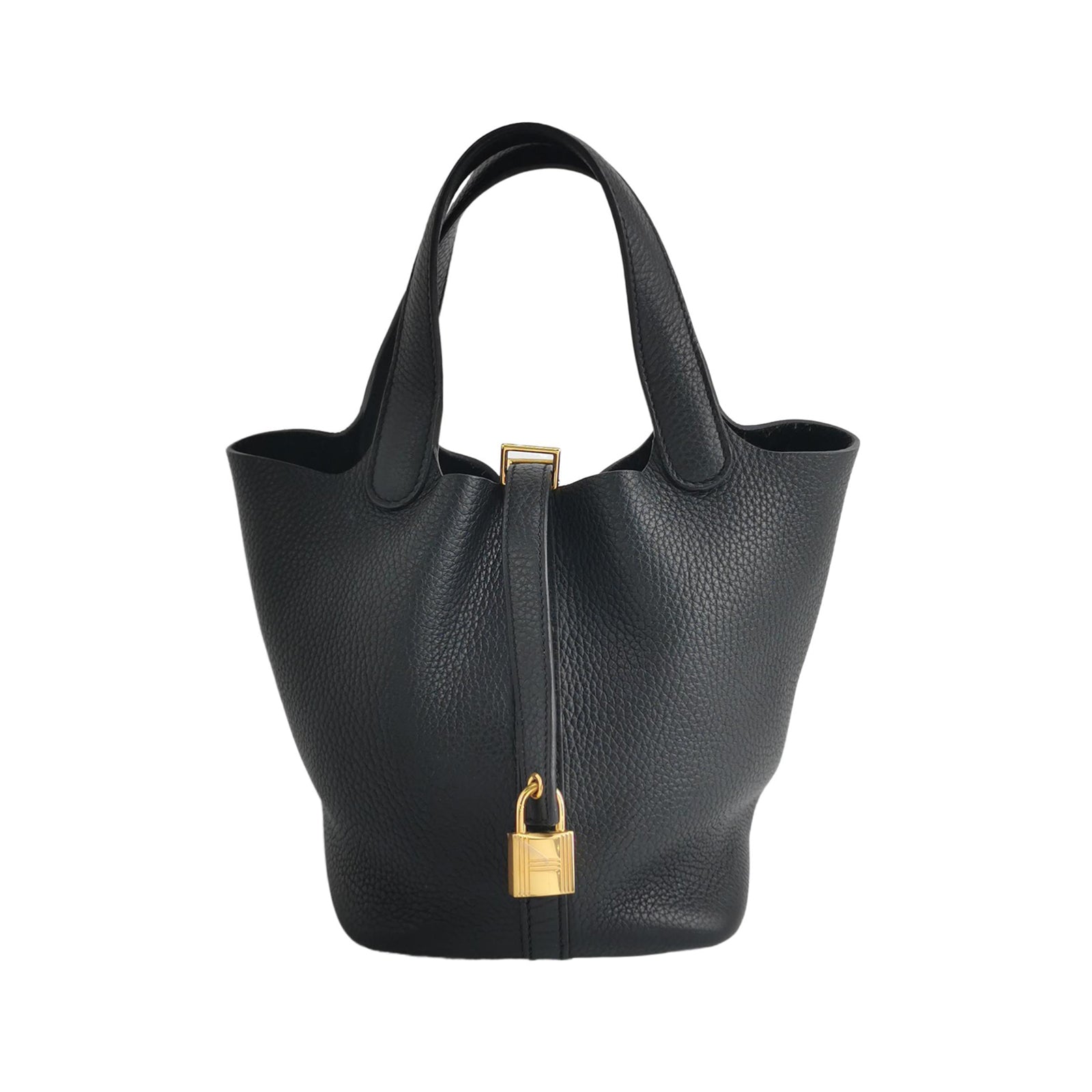 Hermès Picotin 18 Clemence Black GHW