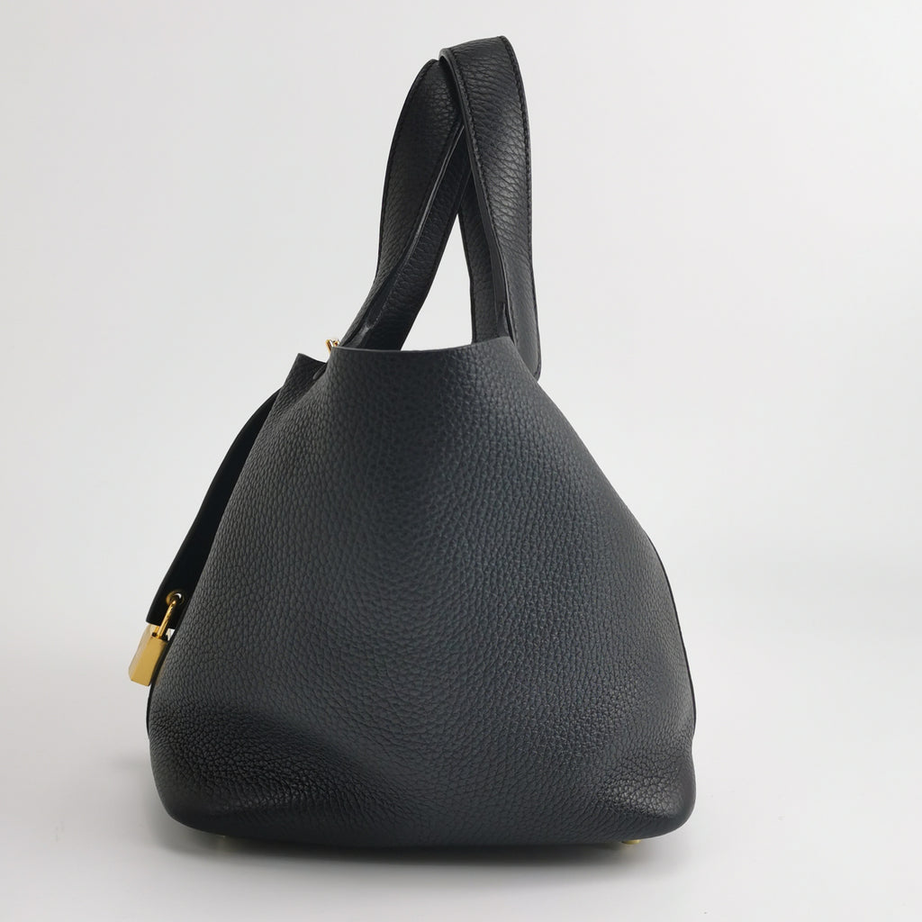 Hermès Picotin 18 Clemence Black GHW