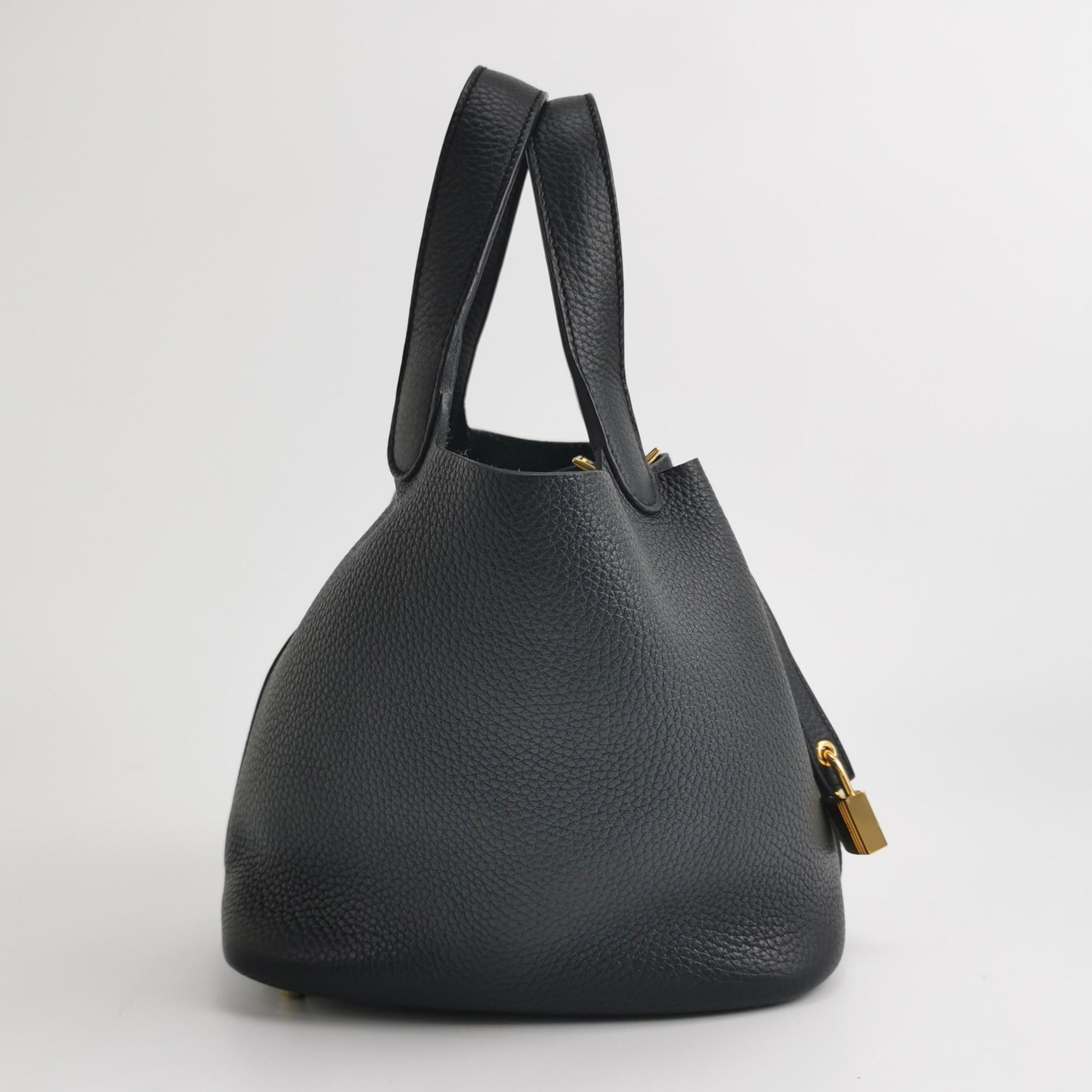 Hermès Picotin 18 Clemence Black GHW