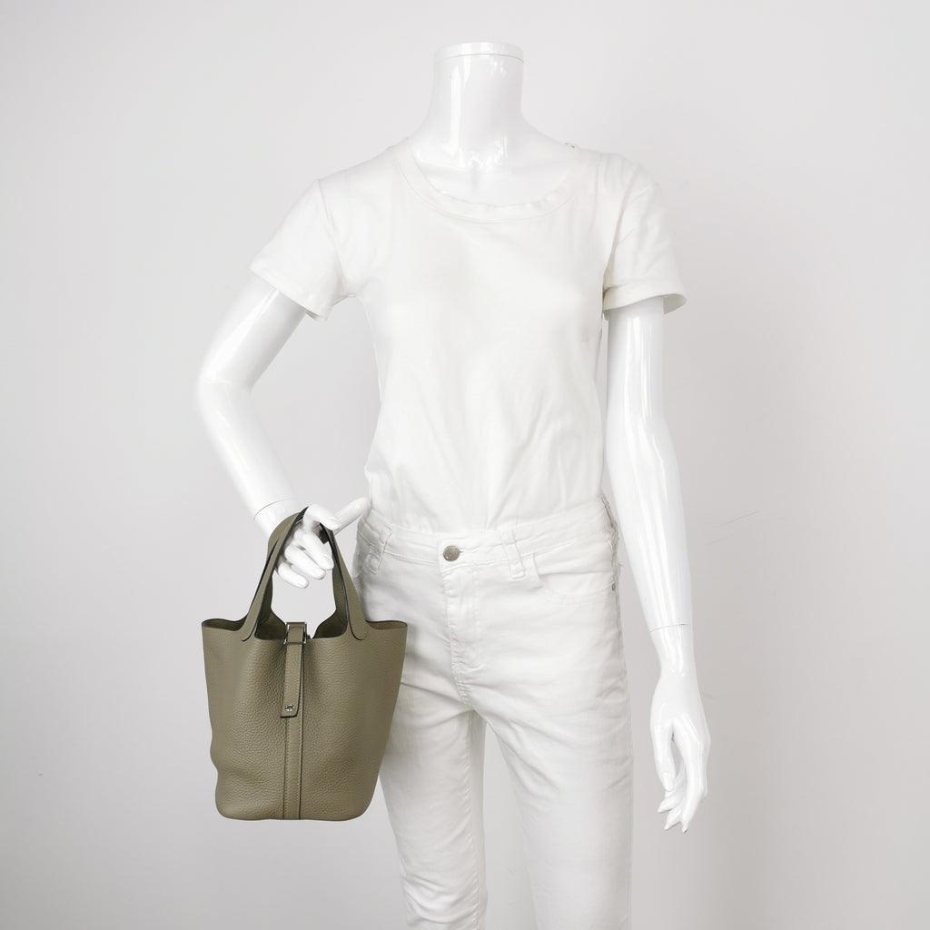 Hermes Picotin 18 Sauge Green SHW