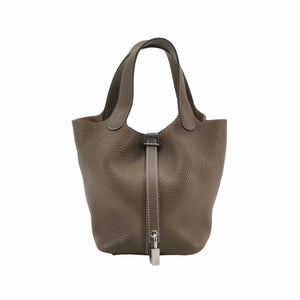 Hermès Picotin 18 Taurillon Clemence Etoupe