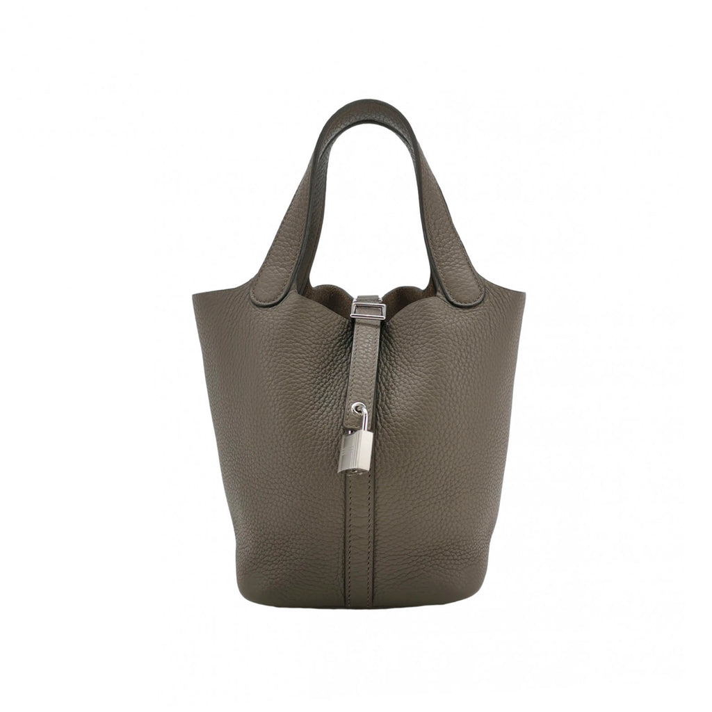 Hermès Picotin 18 Taurillon Clemence Étain