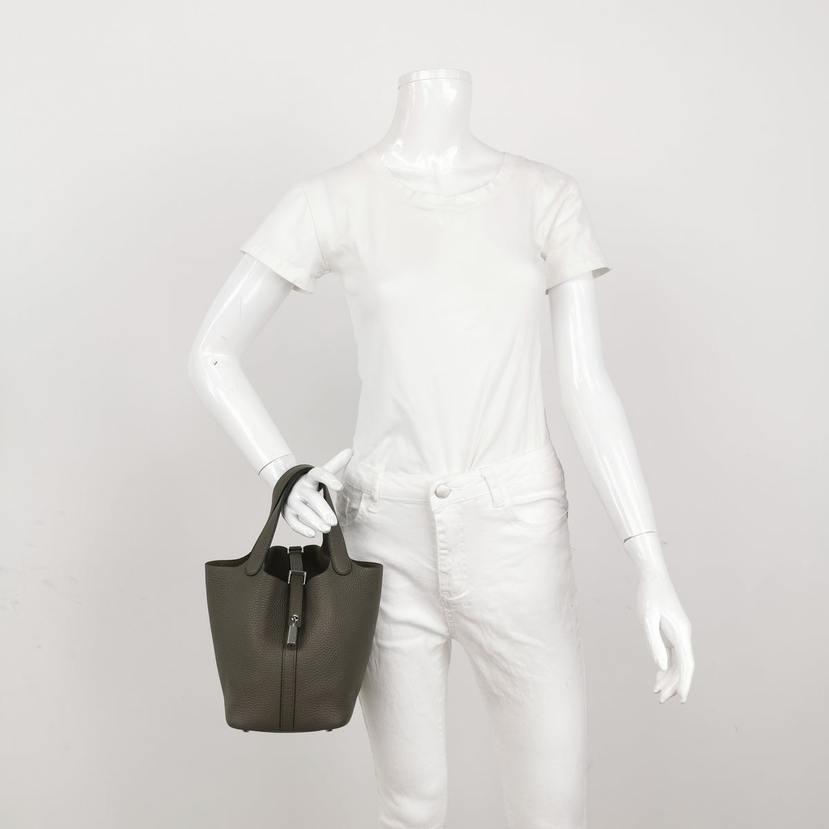 Hermès Picotin 18 Taurillon Clemence Étain