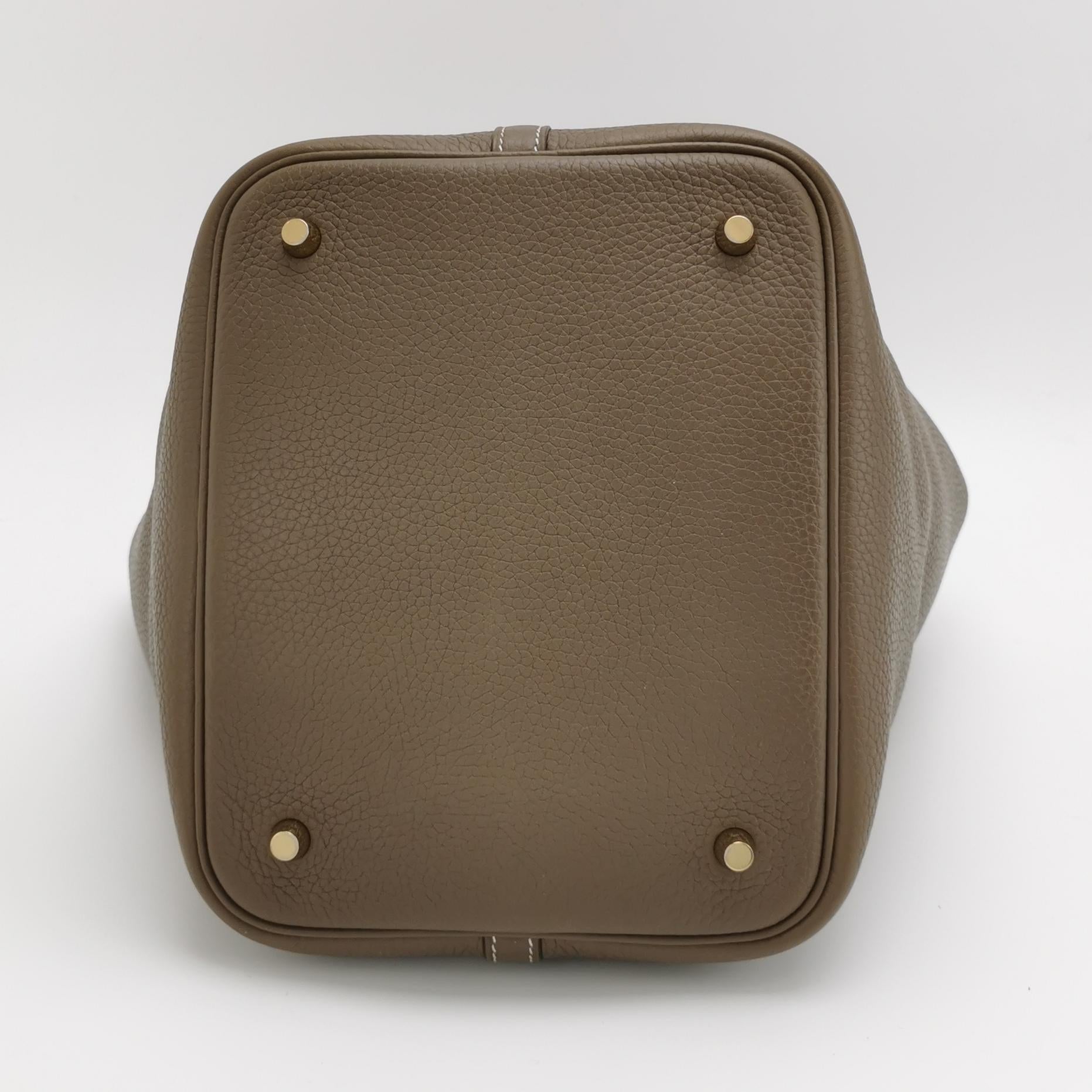 Hermès Picotin 22 Clemence Etoupe GHW