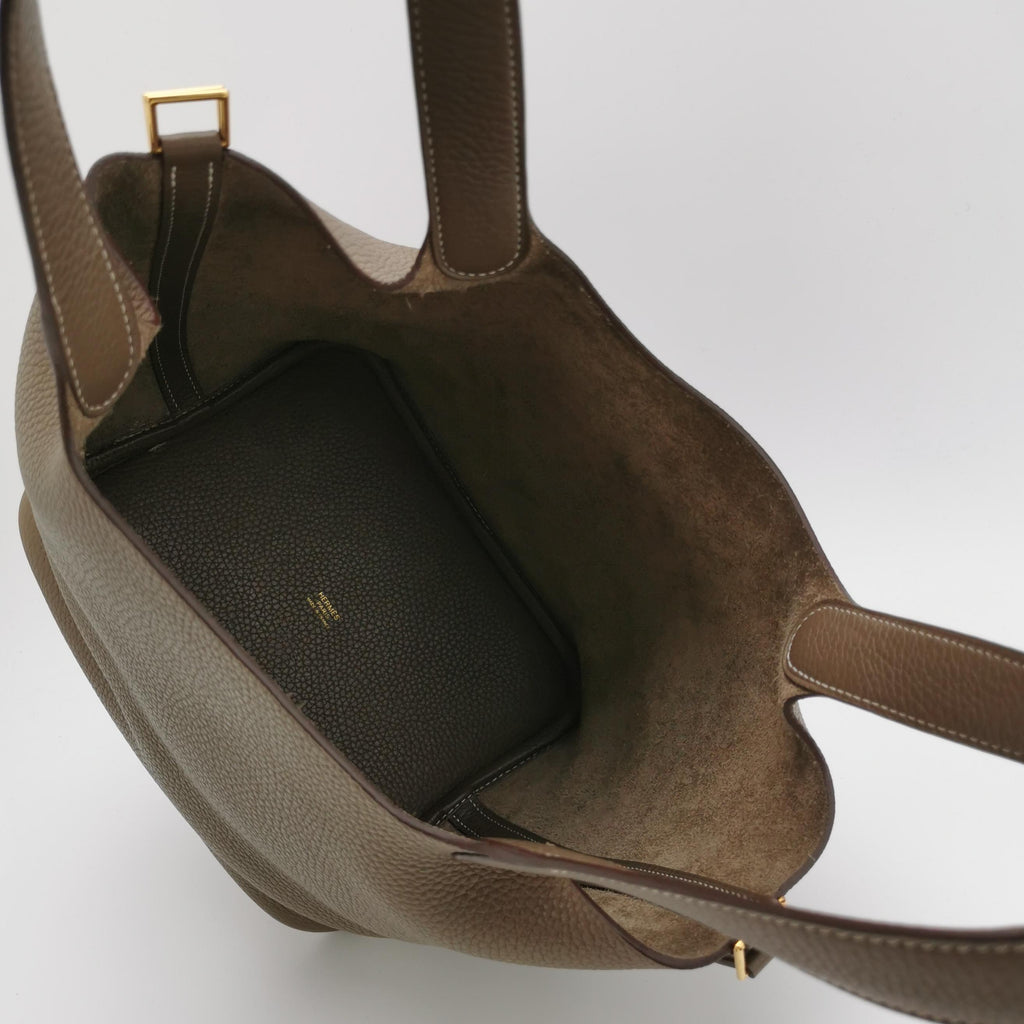 Hermès Picotin 22 Clemence Etoupe GHW