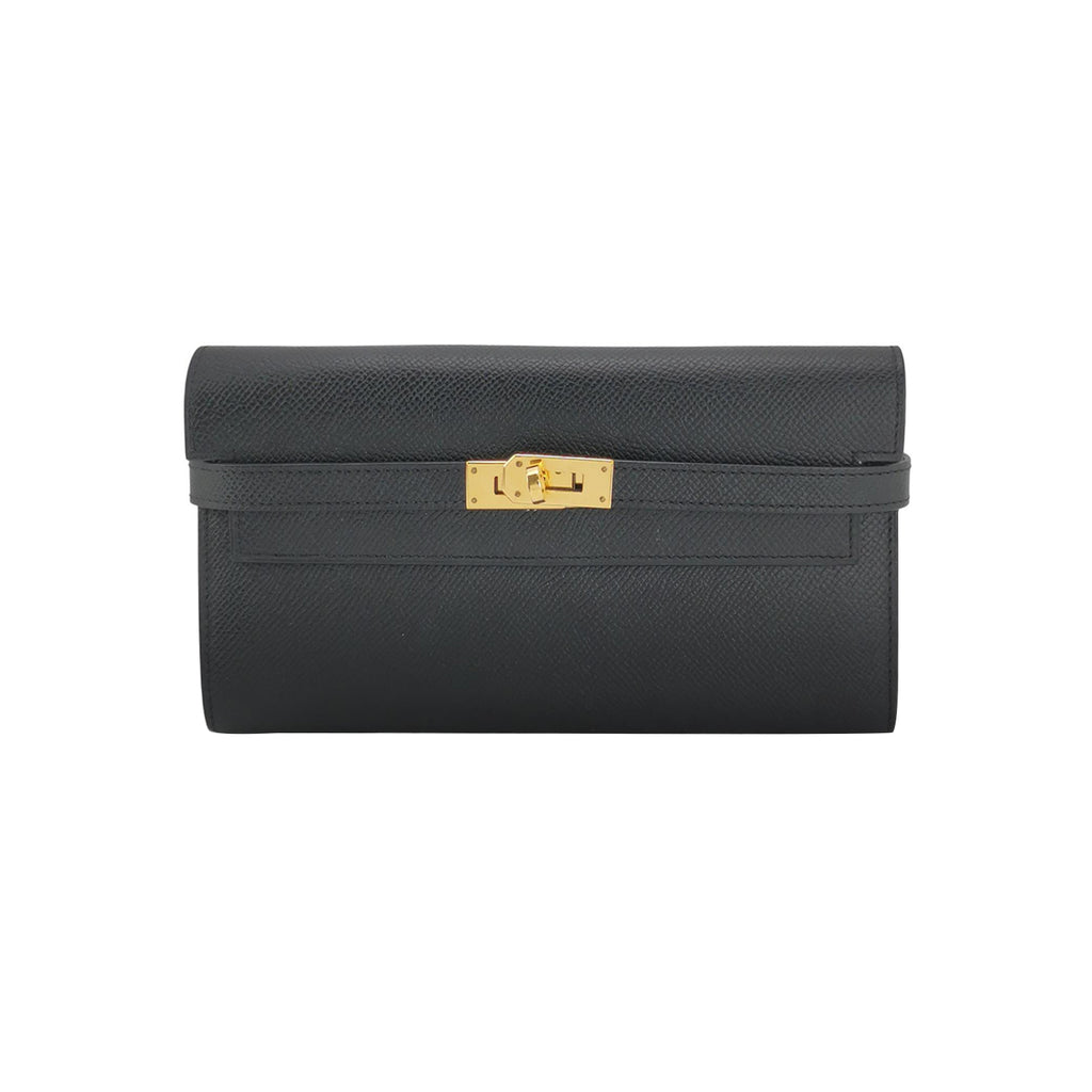 Hermès Kelly Long Wallet Epsom Black