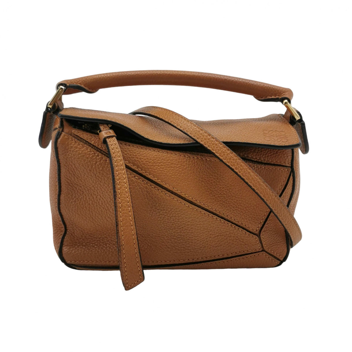 Loewe Mini Puzzle Soft Calfskin Caramel