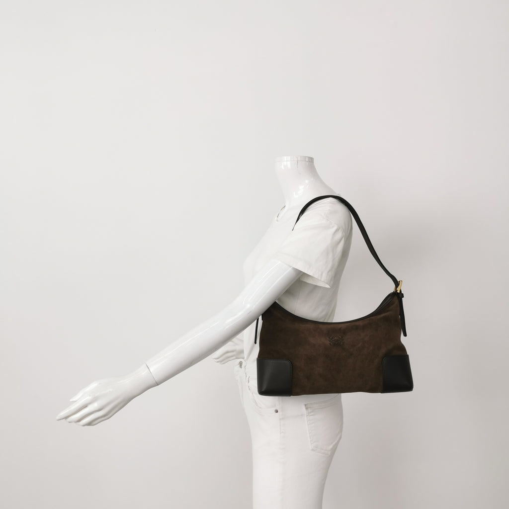 Loewe Amazona Shoulder Bag Suede Brown