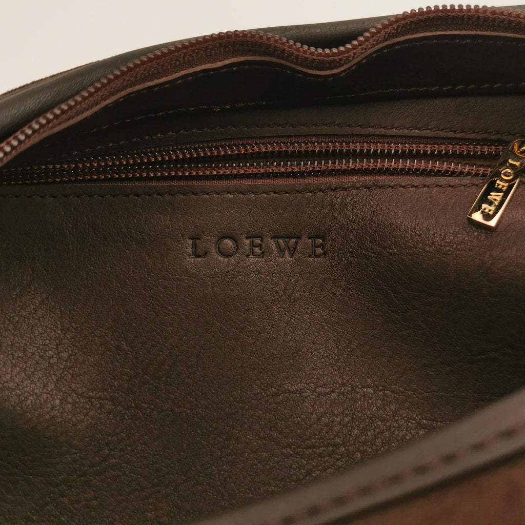 Loewe Amazona Shoulder Bag Suede Brown