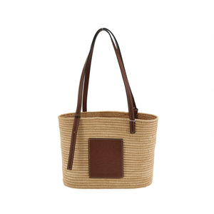 Loewe Raffia Small Square Basket Tote