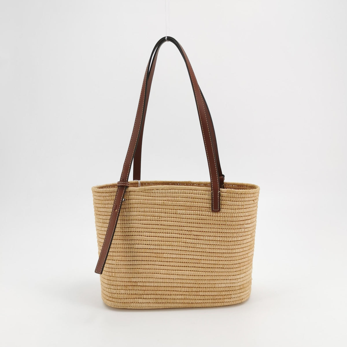Loewe Raffia Small Square Basket Tote