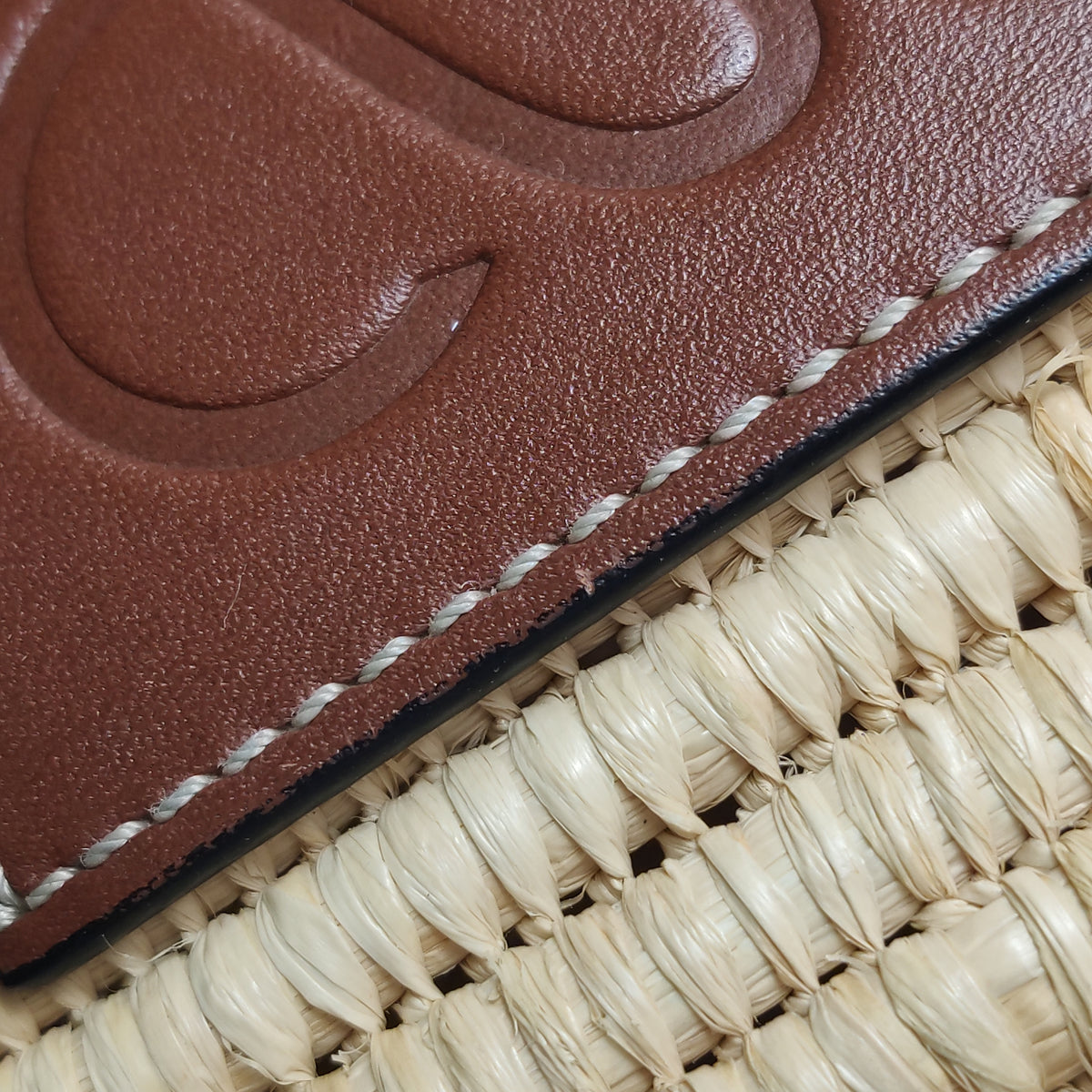 Loewe Raffia Small Square Basket Tote