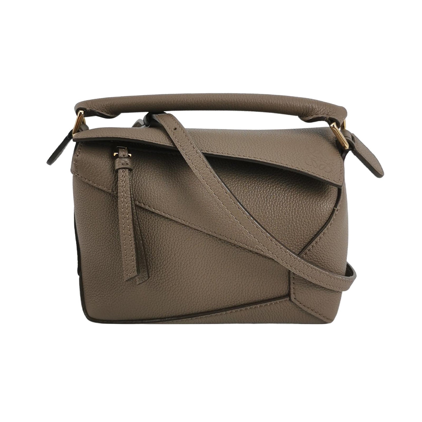 Loewe Puzzle Edge Mini Grained Calfskin Taupe
