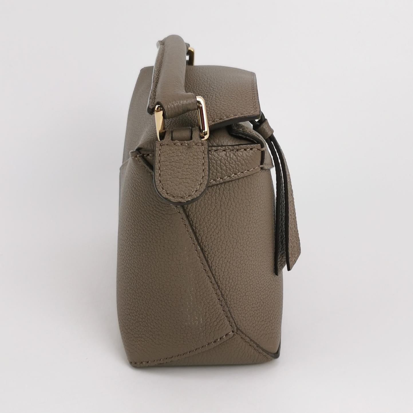 Loewe Puzzle Edge Mini Grained Calfskin Taupe