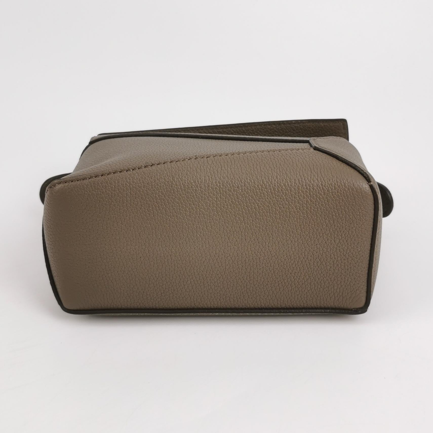Loewe Puzzle Edge Mini Grained Calfskin Taupe
