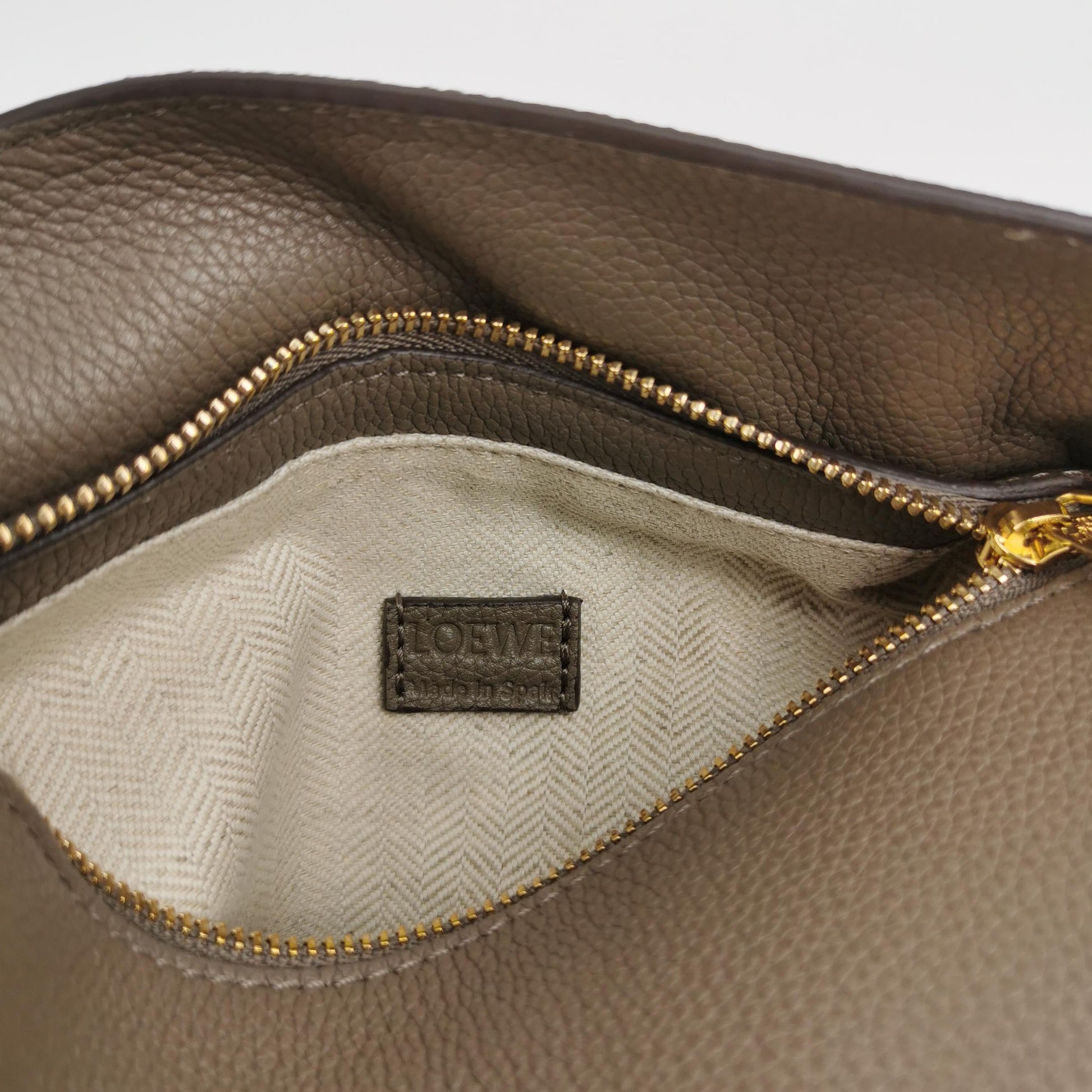 Loewe Puzzle Edge Mini Grained Calfskin Taupe
