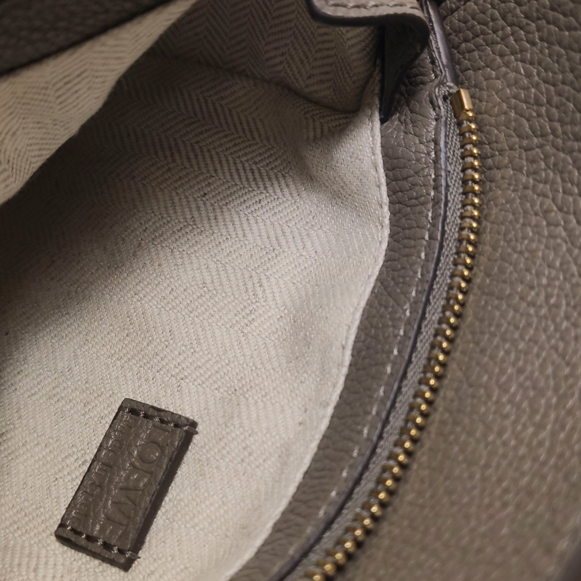 Loewe Puzzle Edge Mini Grained Calfskin Taupe