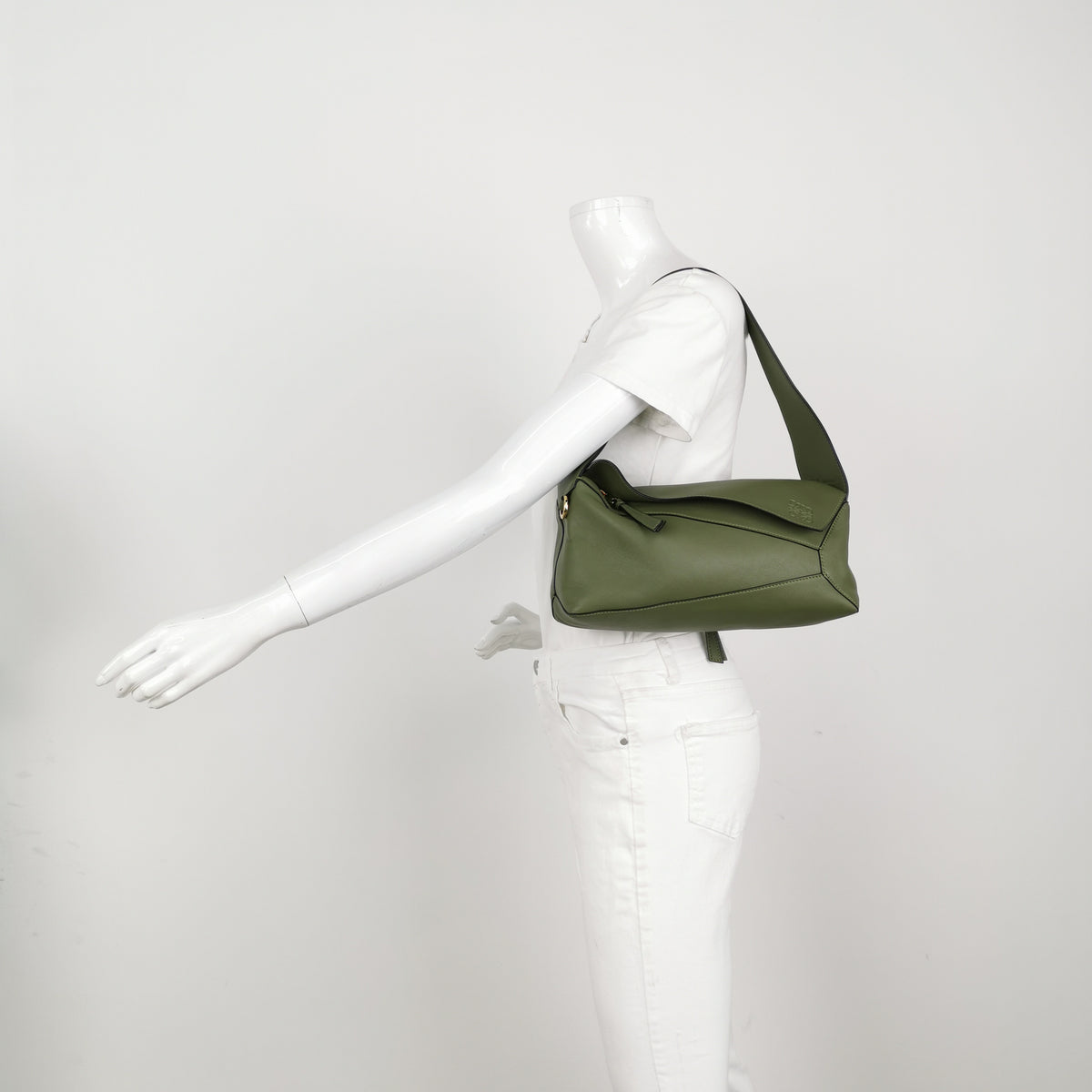 Loewe Puzzle Hobo Green Shoulder Bag