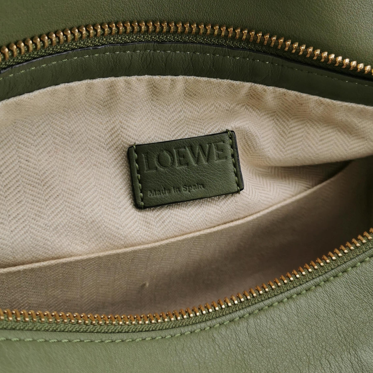 Loewe Puzzle Hobo Green Shoulder Bag