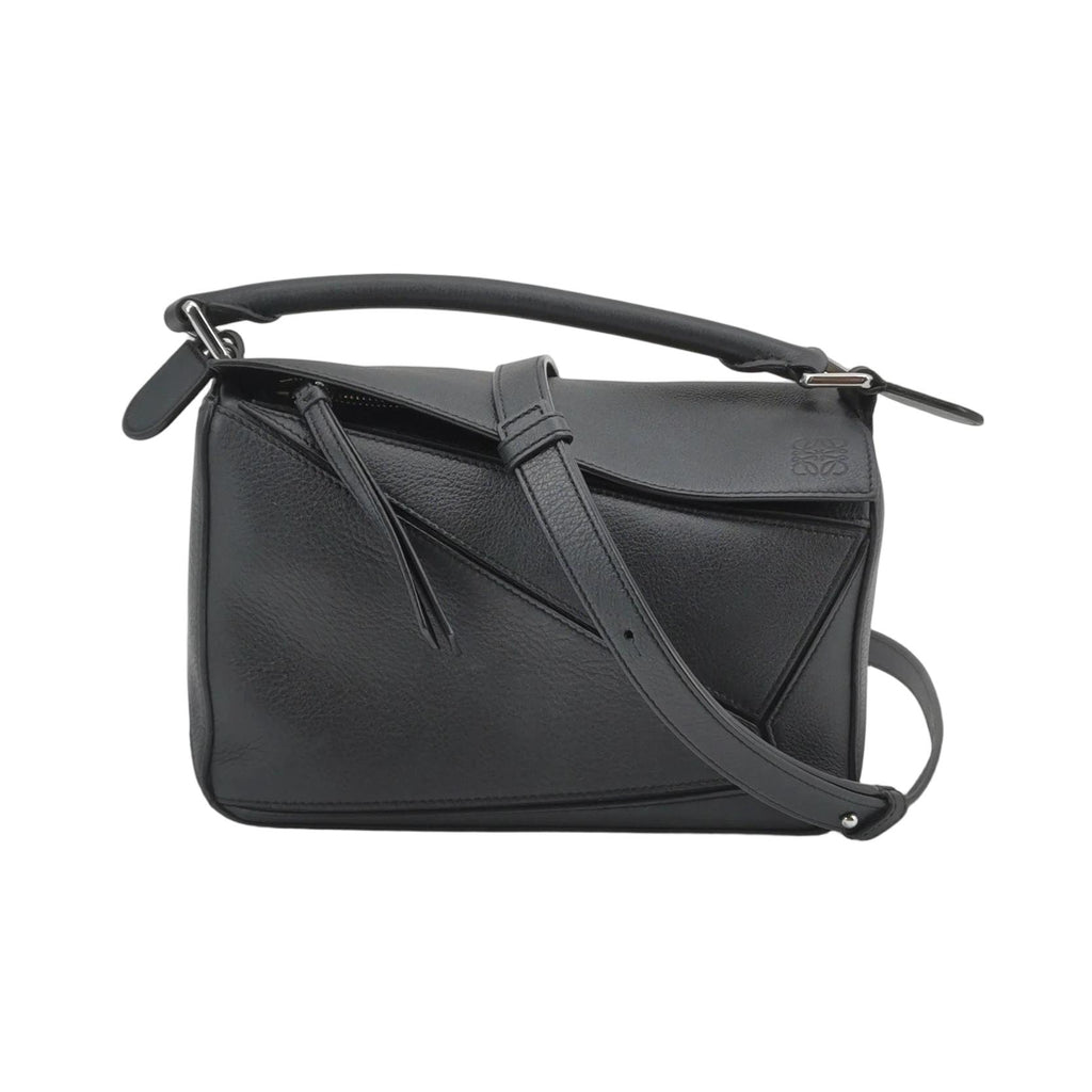 Loewe Puzzle Soft Grained Calfskin Black SHW
