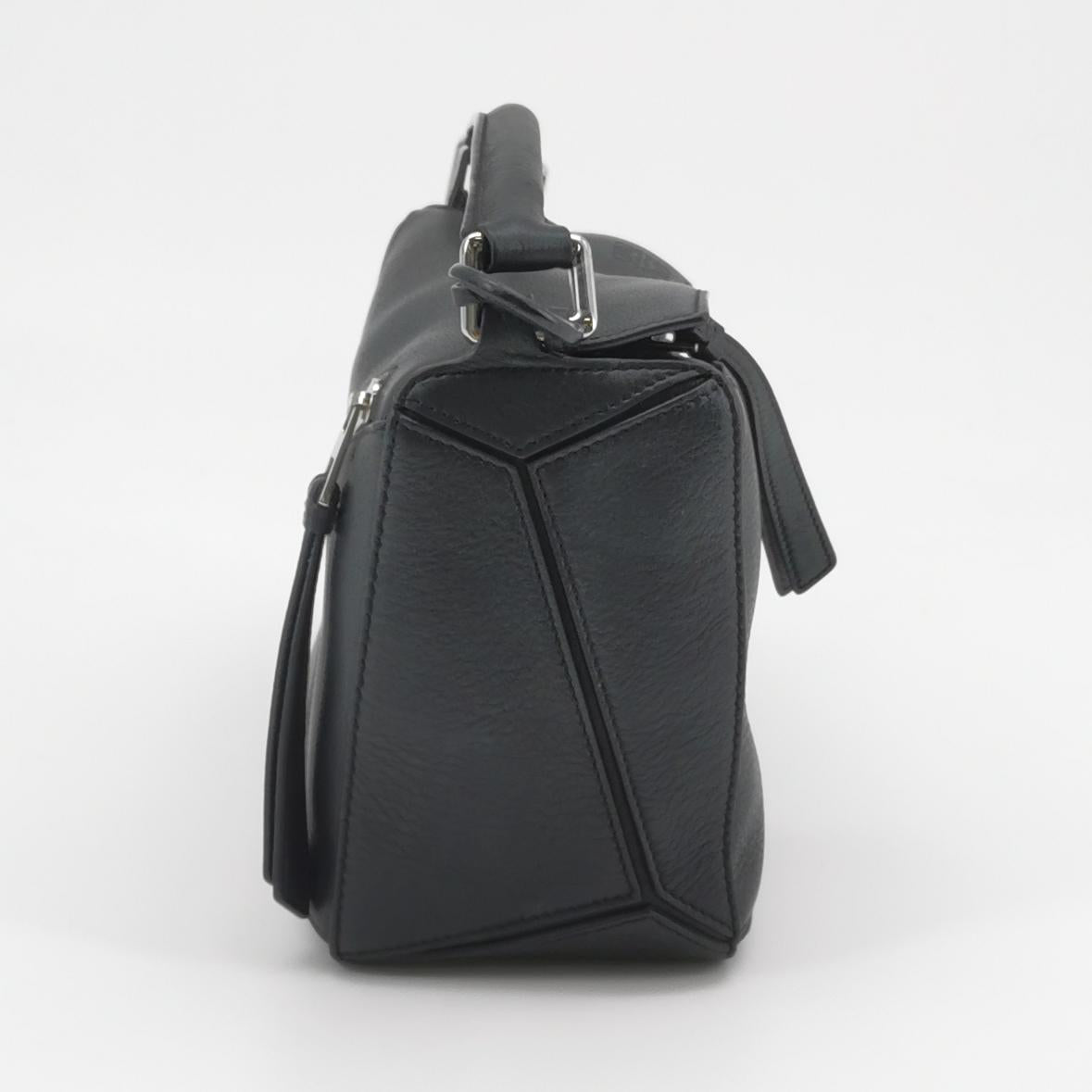 Loewe Puzzle Soft Grained Calfskin Black SHW