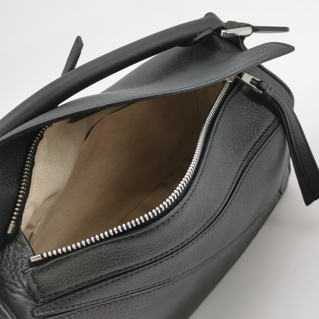 Loewe Puzzle Soft Grained Calfskin Black SHW