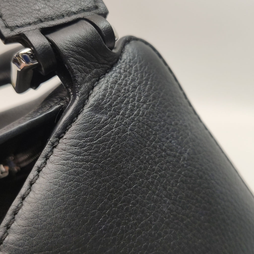 Loewe Puzzle Soft Grained Calfskin Black SHW