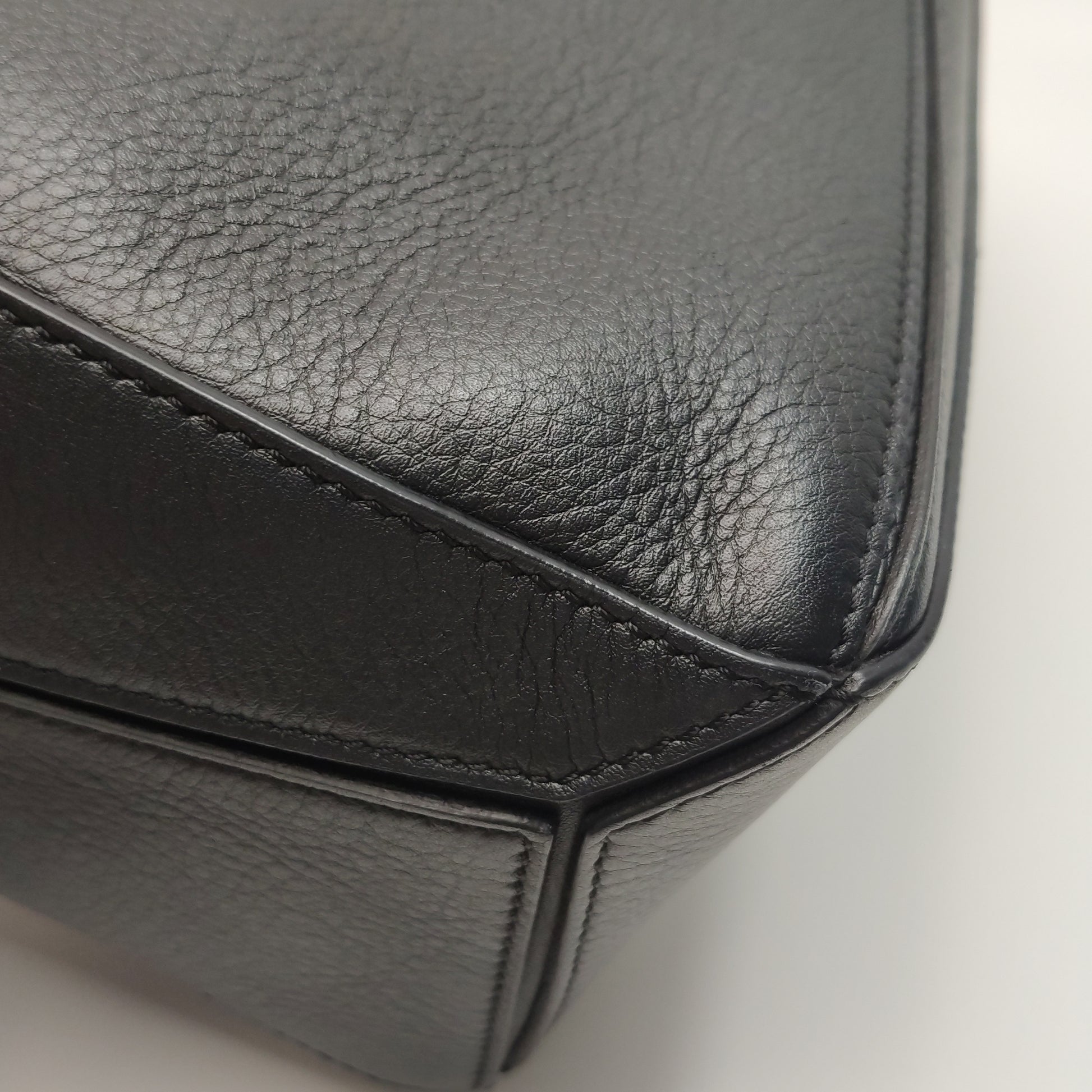 Loewe Puzzle Soft Grained Calfskin Black SHW