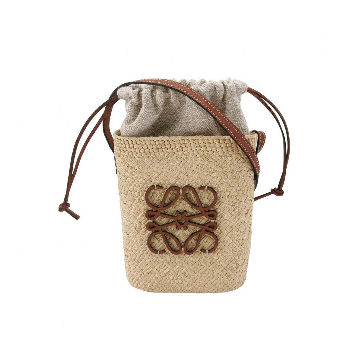 Loewe Square Pocket Raffia Bucket Bag