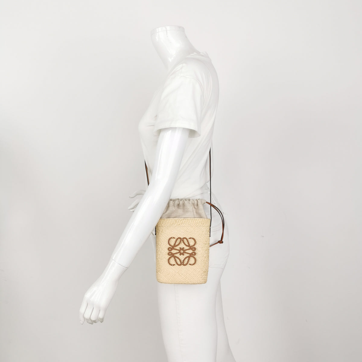 Loewe Square Pocket Raffia Bucket Bag