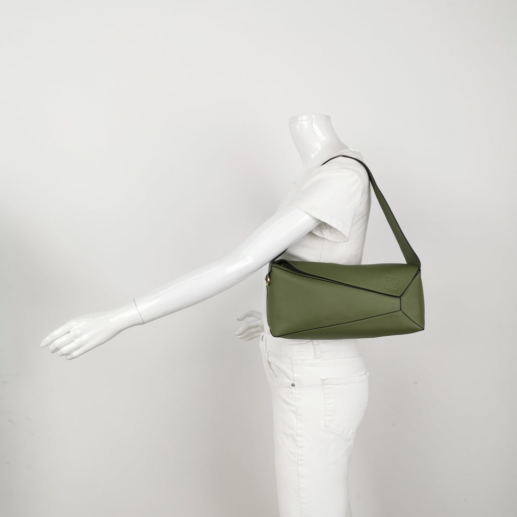 Loewe Puzzle Hobo Shoulder Bag Avocado Green