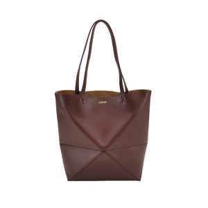 Loewe Puzzle Fold Tote Medium Dark Burgundy