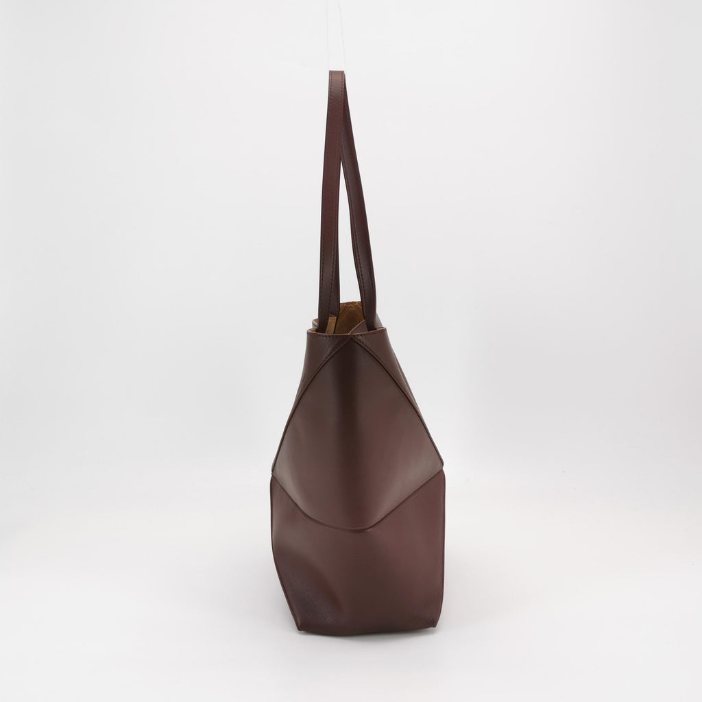 Loewe Puzzle Fold Tote Medium Dark Burgundy