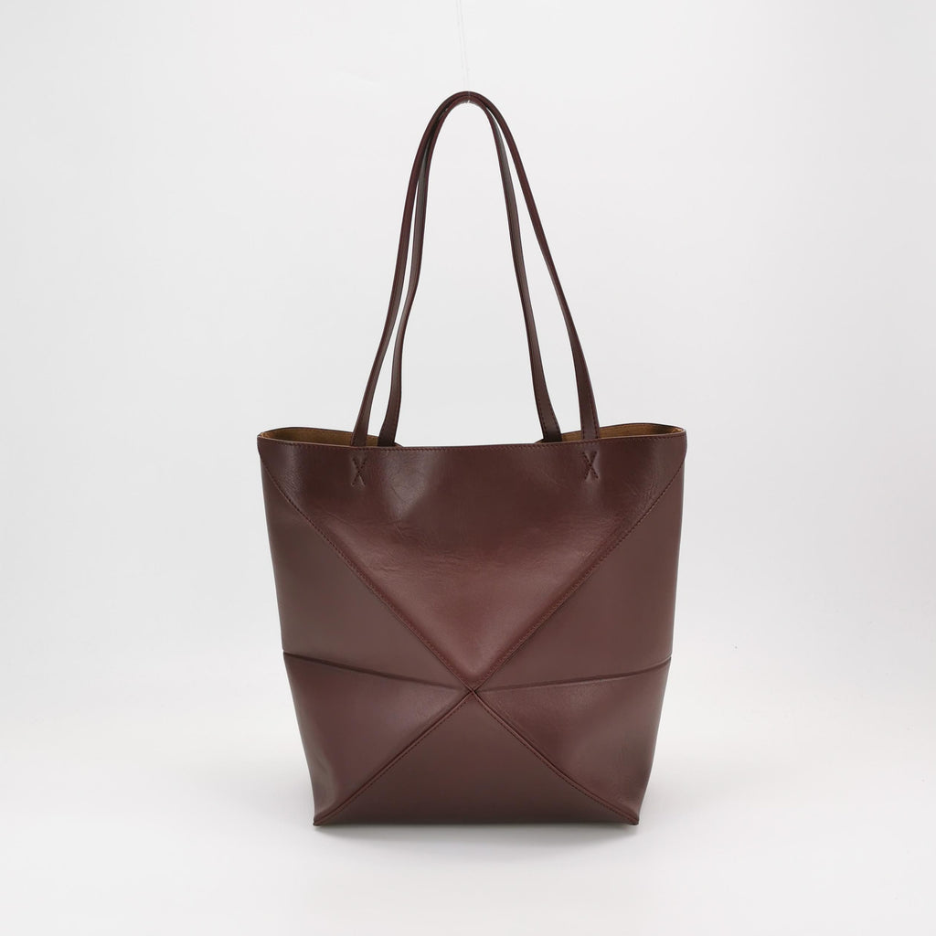 Loewe Puzzle Fold Tote Medium Dark Burgundy
