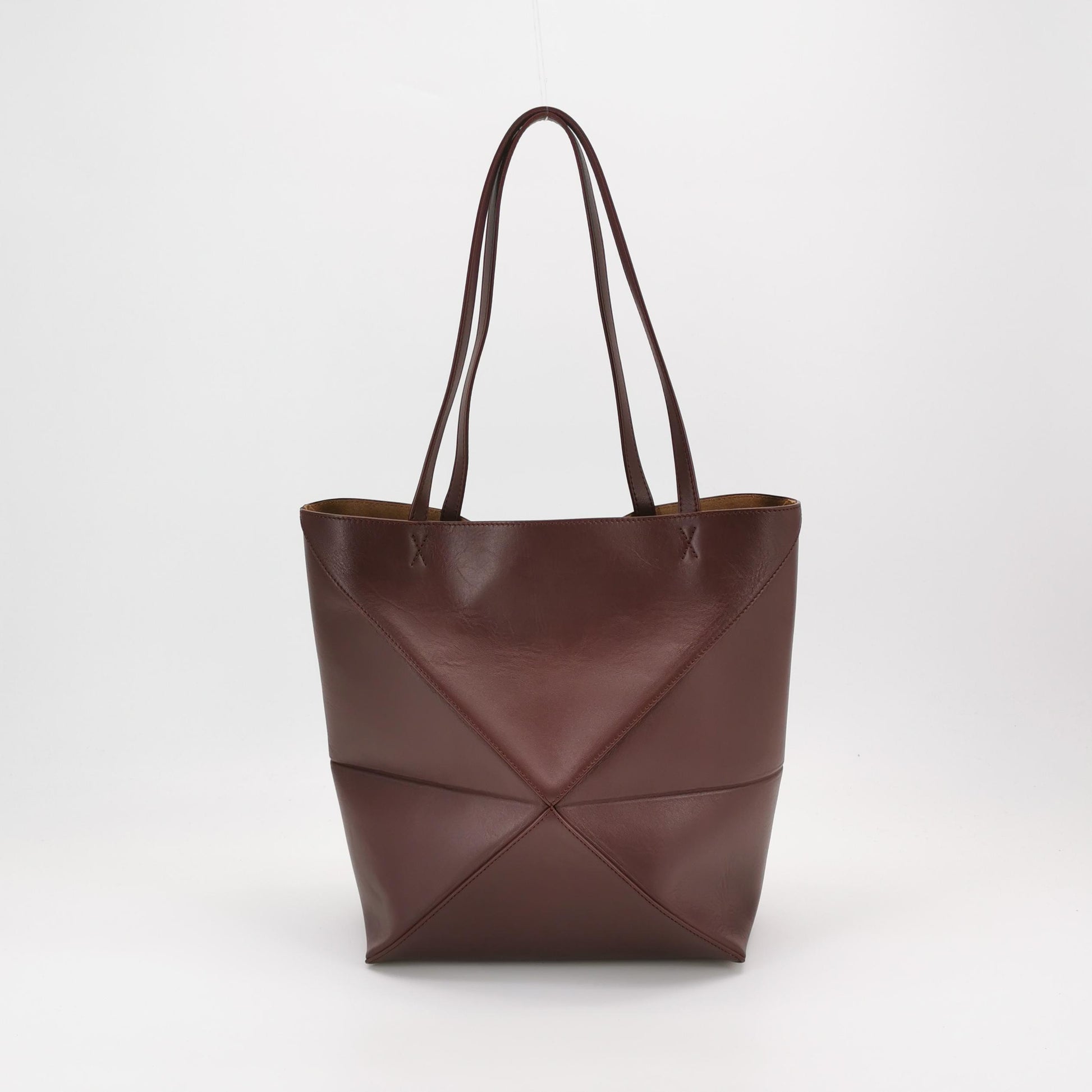 Loewe Puzzle Fold Tote Medium Dark Burgundy