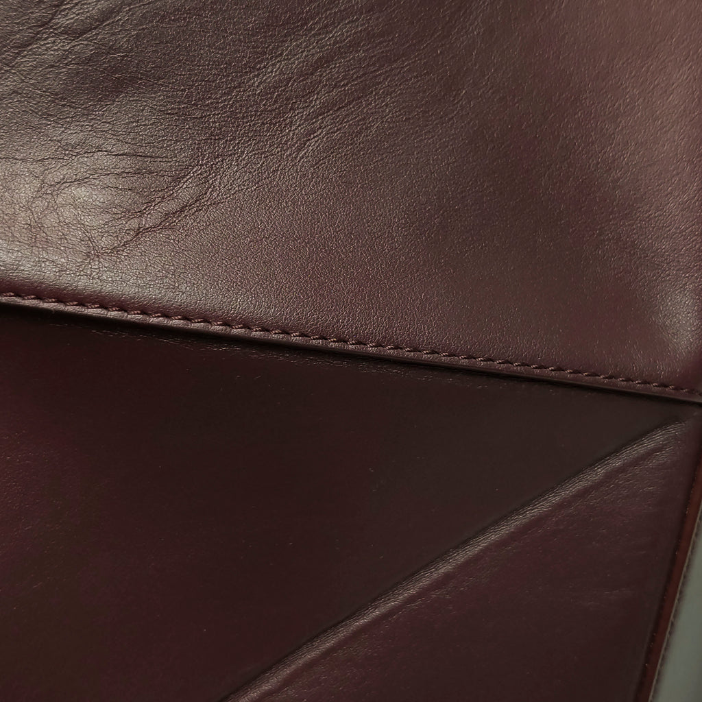 Loewe Puzzle Fold Tote Medium Dark Burgundy
