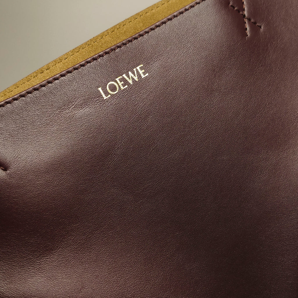 Loewe Puzzle Fold Tote Medium Dark Burgundy