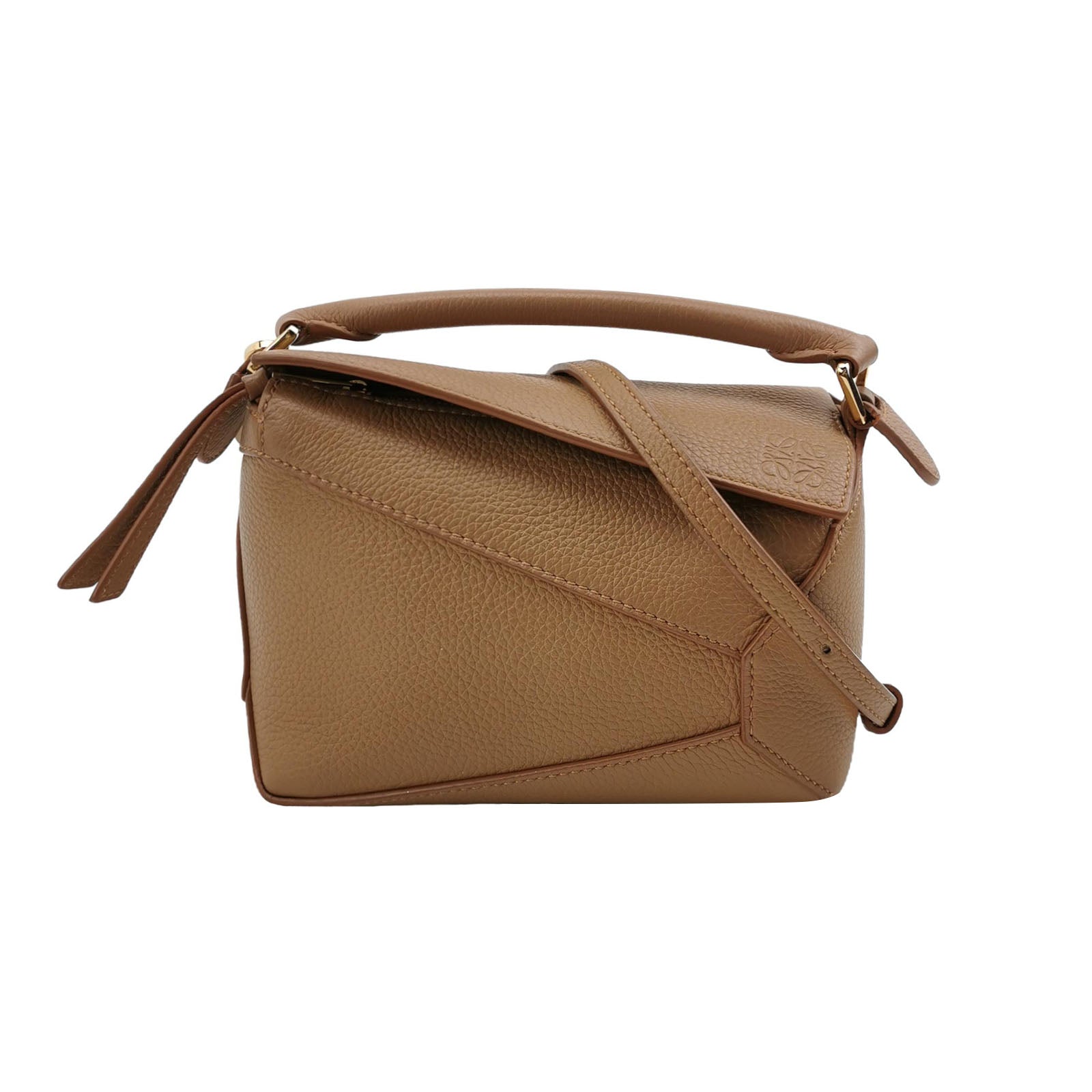Loewe Puzzle Edge Mini Grained Calfskin Toffee